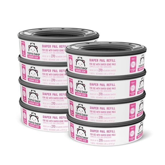 XIULIN Brand - XIULIN Blossoms Scented Diaper Pail Refills for XIULIN Pails, 2160 Count (8 Packs of 270 Count)