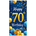 thumbnail image 2 of Blue Background Glittery 70th Happy Birthday Banner Party Decoration Supplies Photography Props Backdrop Balloons Theme Event Celebration Decor, 2 of 8