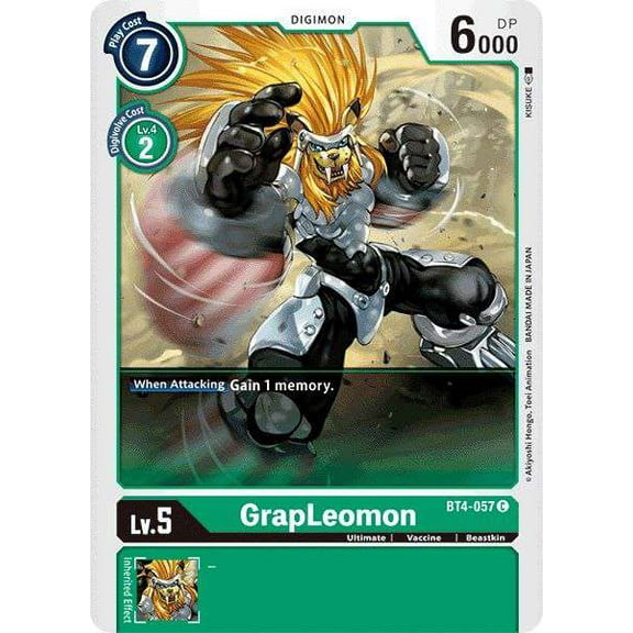 Digimon Great Legend Common GrapLeomon BT4-057