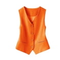 thumbnail image 3 of Norvella Womens Button Front Waistcoat Tops Business Casual V Neck Sleeveless Pocket Tailored Fit Suit Vests Layering Pieces, 3 of 3