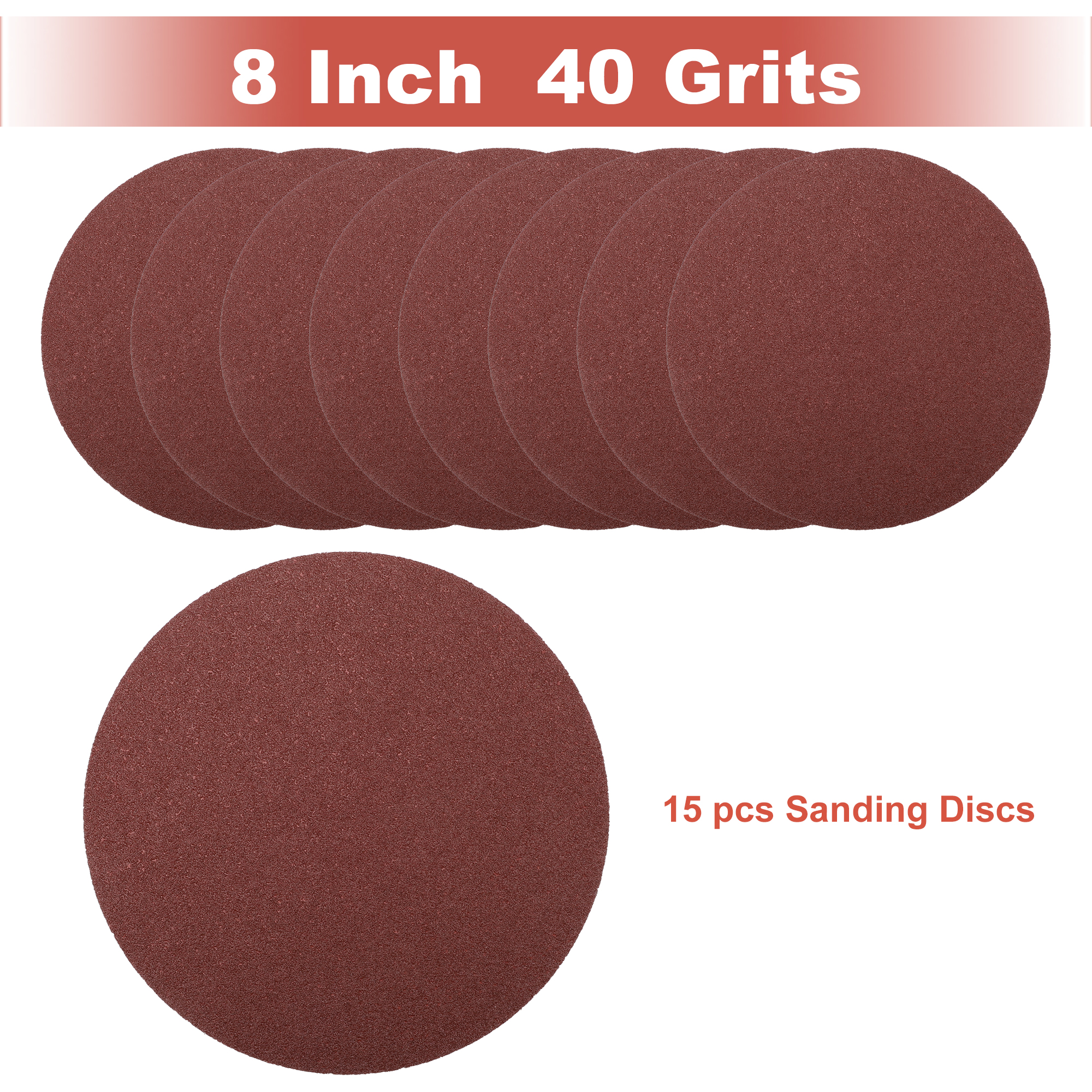 Unique Bargains 8 Inch Round Hook and Loop Sandpaper Discs Sanding Use 40 Grit