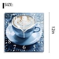 thumbnail image 2 of 12 Inch Wall Clock Battery Operated Silent Clock Decorative for Office, Kitchen, Outdoor, Living Room，Coffee Cup on Brown Background Colorful, 2 of 4