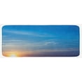 thumbnail image 1 of Yellow and Blue Kitchen Mat, Sunrise Blurry Sky Horizon in the Middle of Nowhere Serene View, Plush Decorative Kitchen Mat with Non Slip Backing, 47" X 19", Lavender Blue Yellow, by Ambesonne, 1 of 1