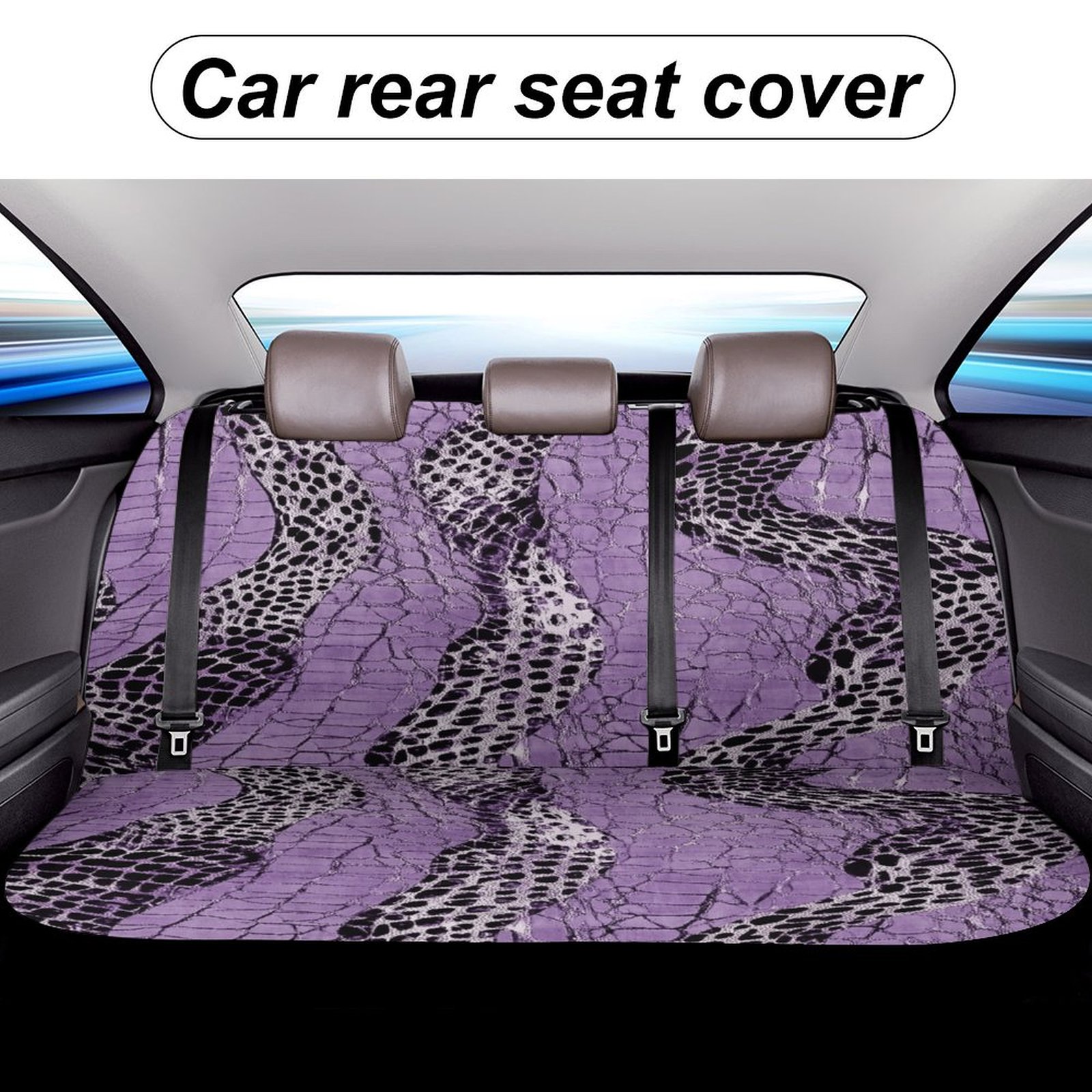 Animal Print Patterns Rear Seat Covers, Car Backseat Protector, Universal Back Seat Vehicle Interior Protector, Fits Most Cars, SUVs, Sedans, Trucks