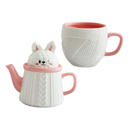 

Cute Morning Cup Tea Milk Mug and Ceramic Coffee Cup Tea Pot for