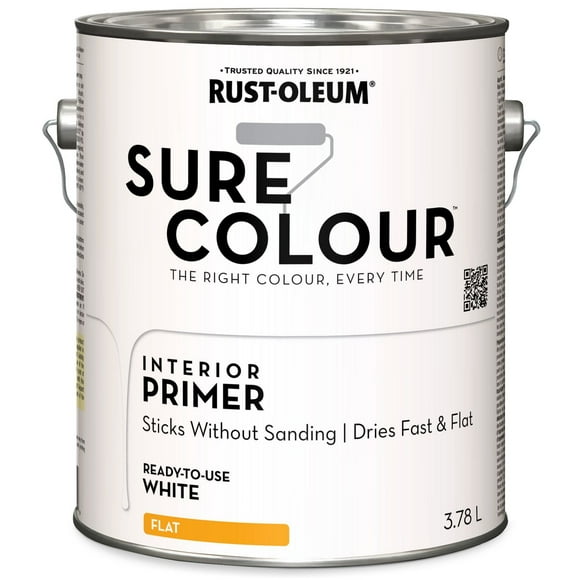 Rust-Oleum Sure Colour™ Peinture + Apprêt, Apprêt Mat, Blanc 3,78L 3,78L