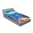thumbnail image 2 of Ambesonne Colorful Fitted Sheet & Pillow Sham Set, Cartoon Mermaid Fish, Twinxl, Multicolor, 2 of 2