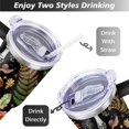 thumbnail image 5 of 40oz Colorful Botanical Mushroom Stainless Steel Flip Straw Tumbler Spill Proof Travel Cup Double Wall Vacuum Insulated Coffee Mug with Top Handle, 5 of 6