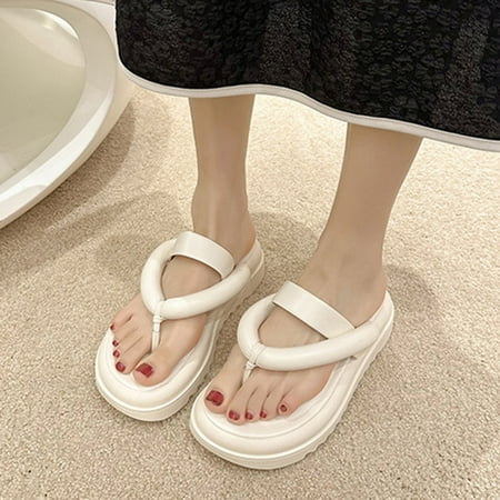 

Summer Slippers For Women Beach Accesseories Flip Flops For Women Women Flip Flops Fashionable And Simple Beach Slippers Casual Versatile Thick Soled Flat And Comfortable Swimming Pool Accessories Men