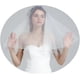 thumbnail image 2 of Velo de novia nupcial con peine Borde cortado de 2 niveles con peine Codo Longitud de la yema del dedo Xemadio CDWJ409, 2 of 5