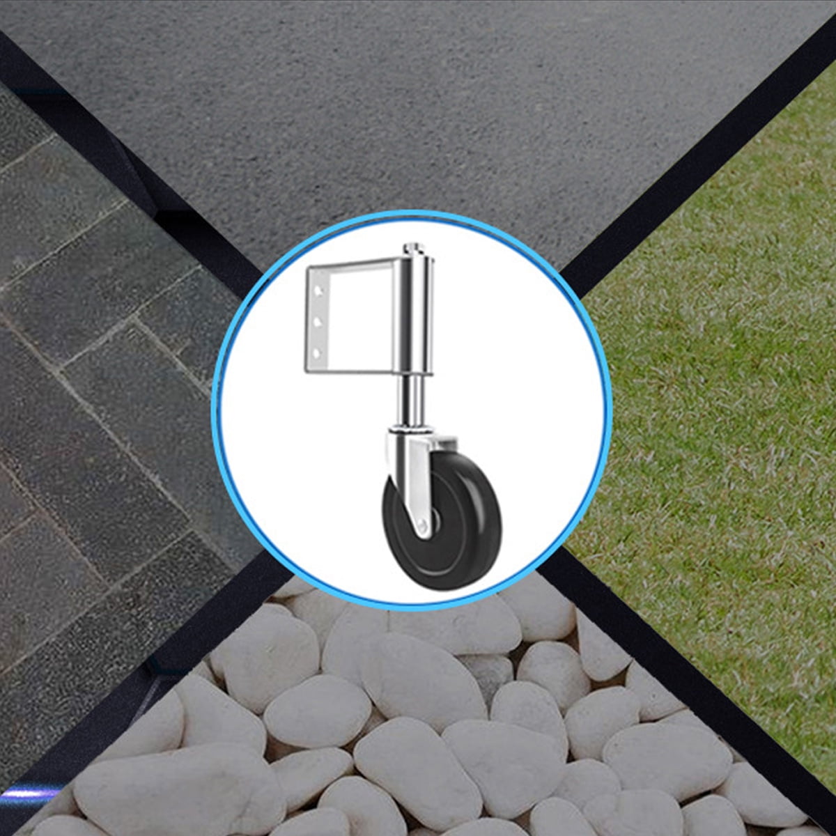 Spring Loaded Gate Wheel, Sturdy Construction with Built-in Spring Design for Aesthetically Pleasing Operation on Wooden Gate, Metal Tube Gate, Fence (4 Inch)