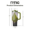 thumbnail image 5 of RTIC 40 oz Ceramic Lined Road Trip Tumbler, Leak-Resistant Straw Lid, Deep Woods, 5 of 8