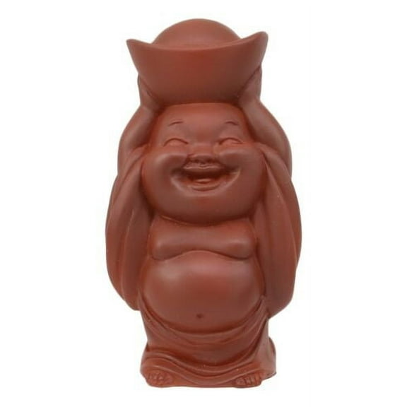 Laughing Buddha Lifting Gold Ingot Feng Shui Bodhissatva Maitreya Mini Figurine