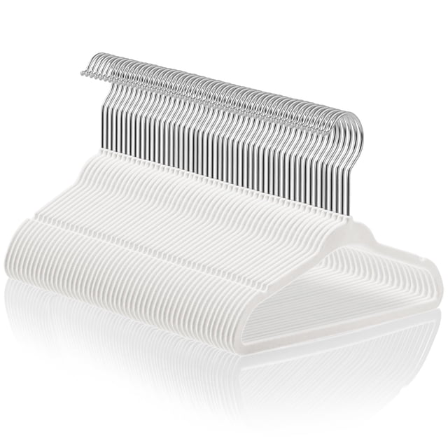 Casafield 50 perchas de terciopelo para bebé, tamaño de 11" para ropa de bebés y niños pequeños, color marfil