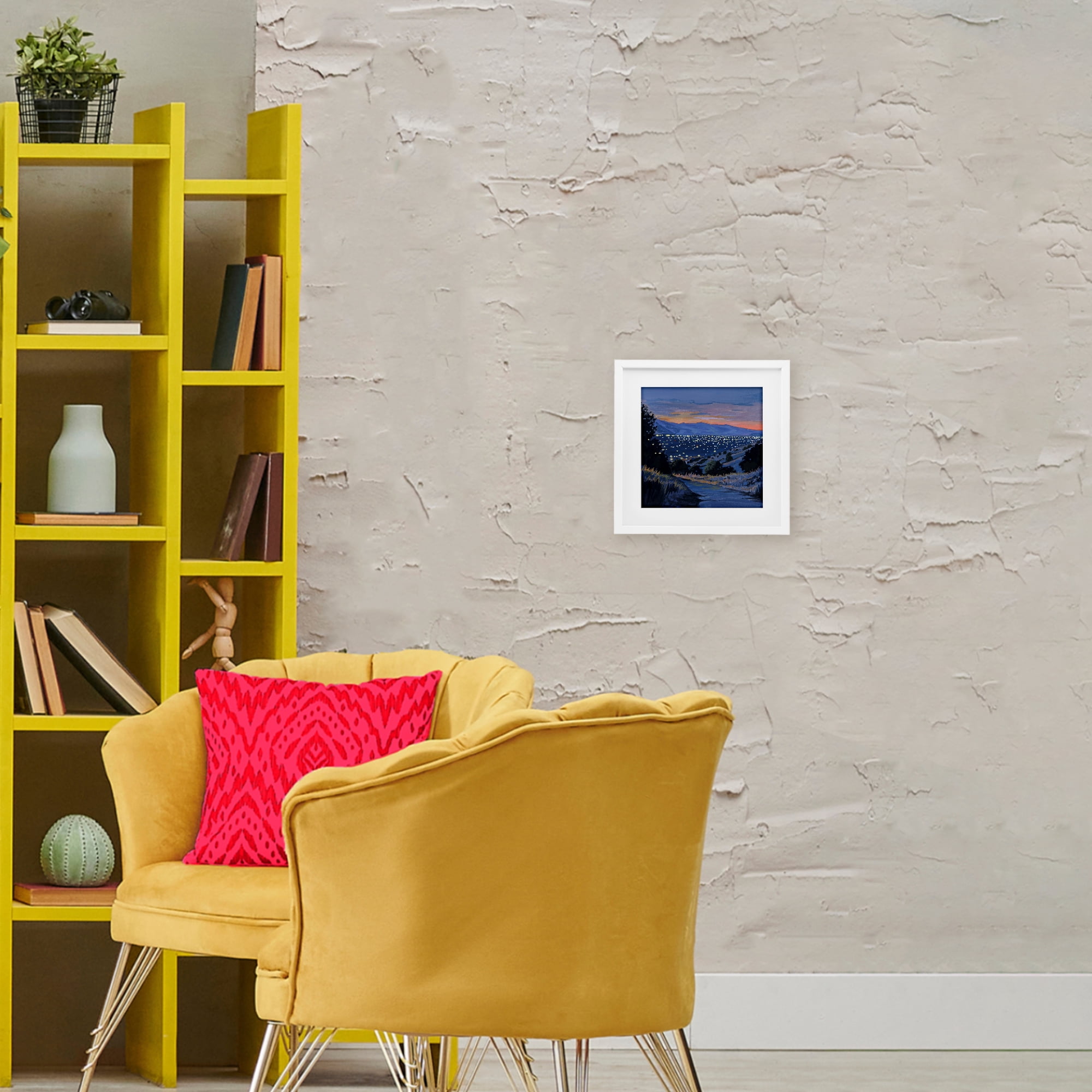 Stupell Industries Desert City Lights At Dusk White Framed Print Under Glass, design by Kate Jarvik Birch