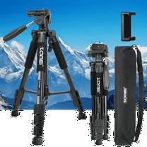 ZOMEI 55-inch camera and phone tripod, aluminum heavy duty tripod stand for Canon for Nikon, carry bag and phone stand, compatible with DSLR cameras,for , scope, up to 15 LBS (about 6.8 kg)