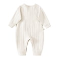 thumbnail image 4 of BLVB Newborn Baby Boy Girl Clothes Cotton Wrap Romper Long Sleeve Coming Home Outfit Infant Jumpsuit(White,3-6 Months), 4 of 6