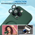 thumbnail image 2 of Magnetic Case for iPhone 12 Pro Max Phone Case for Women, [Adaptation with Magsafe] Matte Luxury Soft Metallic Luster Design for iPhone 12 Pro Max 6.7'' with Camera Protector-Green, 2 of 7