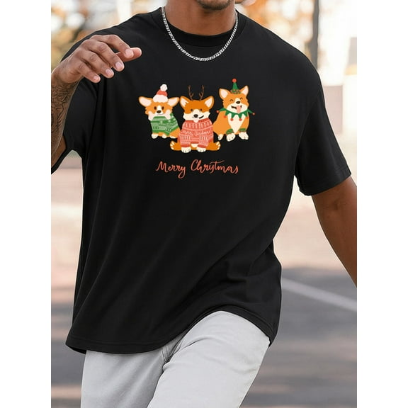 Christmas Corgi T-Shirt Christmas print comfort colors tshirt for men 180G 100% Cotton black Cool shirts , Funny shirts , t shirt beach Christmas crew elegant humor glitter beach elegant humor Chris