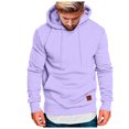 thumbnail image 2 of TOWED22 Men's Hoodies Loose Fit Pullover Casual Fashion Long Sleeve Hooded Sweatshirts with Pocket(Purple,XL), 2 of 5
