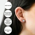 thumbnail image 2 of 14k White Gold Created Opal Round Stud Earrings for Women, 2 of 5