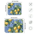 thumbnail image 4 of Yayeee Dish Drying Mat for Kitchen Counter 18"x24" Microfiber Absorbent Pad, Green Lemon Plaid, 4 of 7