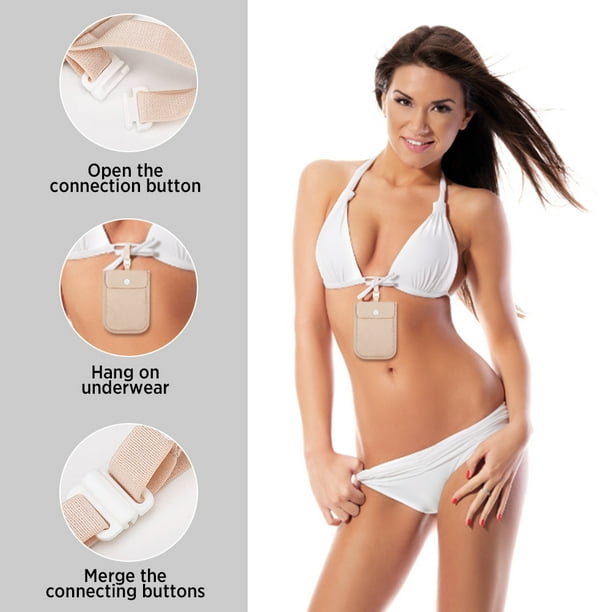 Xewsqmlo Women Coin Pouch Flap Clasp Hidden Bra Wallet Secret Travel