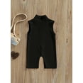 thumbnail image 5 of Douhoow Summer Toddler Girls Jumpsuits Pants Solid Sleeveless Back Zipper Elastic Playsuits 0-5Y, 5 of 9