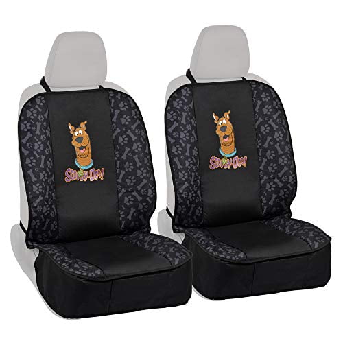 BDK Scooby Doo Housses de Siège de Voiture Imperméables pour Chiens, 2 Pack Siège avant Housse de Siège avant en Oxford Noir Robuste pour Animaux, Ajustement Universel pour Voiture Camionnette Van et SUV