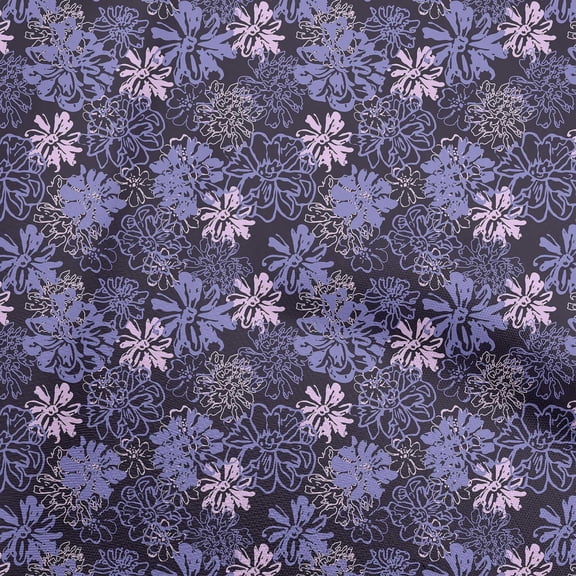 oneOone Polyester Spandex Purple Fabric Floral Retro Sewing Material Print Fabric By The Yard 56 Inch Wide