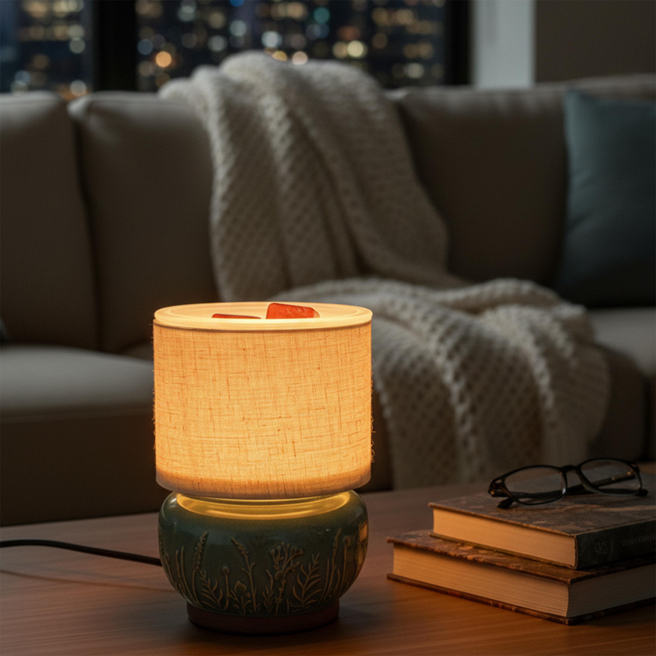 Better Homes & Gardens Green Ceramic Lamp Wax Warmer photo 2