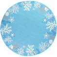 thumbnail image 1 of HomeRoots 353072 Tapis Rond en Polyester Bleu Mer de 7 Pi 6 Po, 1 of 1