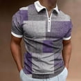 thumbnail image 2 of KBODIU Fashion Men's Henley Shirts Casual Stripe Print Zipper Tees Summer Short Sleeve T Shirts, 2 of 5