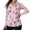 Pink Snowman House, variant on Jeiento Women's Golf Shirts, Moisture Wicking, Pink Snowman House Leisure Tops, Long Sleeve V Neck Quick Dry Breathable Top for Yoga, Hiking and Winter Leisure