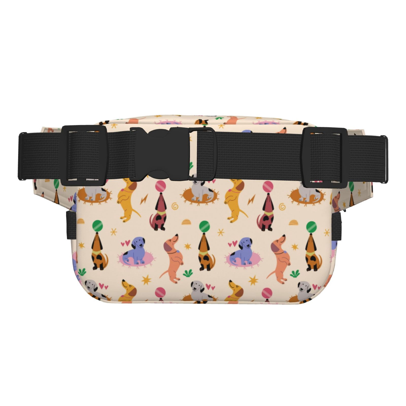 Picia Dogs In Different Poses Print Square Double-Layer Waist Bag Mini Adjustable Waist Belt Bag Exercise Running Travel Hiking