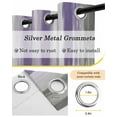thumbnail image 6 of Purple Gray Blackout Curtains 45 Inches Long for Bedroom, Vintage Country Abstract Gradient Aesthetic Thermal Insulated Room Darkening Black Out Window Curtain Panels Grommet Drapes for Living Room, 6 of 8
