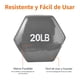 thumbnail image 3 of Mancuernas hexagonales de vinilo para entrenamiento, peso de mano, 20 libras, color gris, juego de 2, 3 of 4