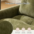 thumbnail image 3 of MDQMD Swivel Barrel Accent Chair Mid Century Modern 360° Rotating Lounge Chair with Thick Padded Arms Chenille Upholstery Solid Metal Base Olive Green for Living Room, Bedroom or Office, 3 of 10