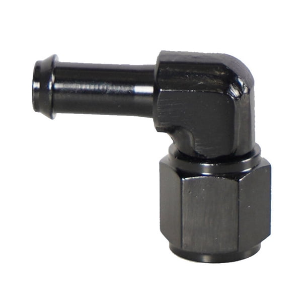 Adaptador de conexión de púas hembra 6AN, codo de conexión rápida de 90 grados, color negro AN6 a 8 mm