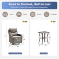 thumbnail image 2 of Giantfurnni Luxury Outdoor Swivel Rocker Patio Chairs of 2 with 6 Inch Thick Cushions and Side Table, 3PCS High Back Wicker Patio Furniture Set for Porch, Balcony, Deck in Grey Wicker Grey Cushions, 2 of 12