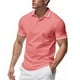 thumbnail image 2 of Blusa y camisa de manga corta con cuello vuelto para hombre, informal, lisa, de manga corta, con botones y cuello vuelto, de poliéster., 2 of 8