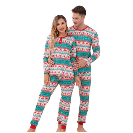 

Fesfesfes Xmas Pjs Parent-child Warm Christmas Set Printed Home Wear Pajamas Two-piece Mom Set Clearance