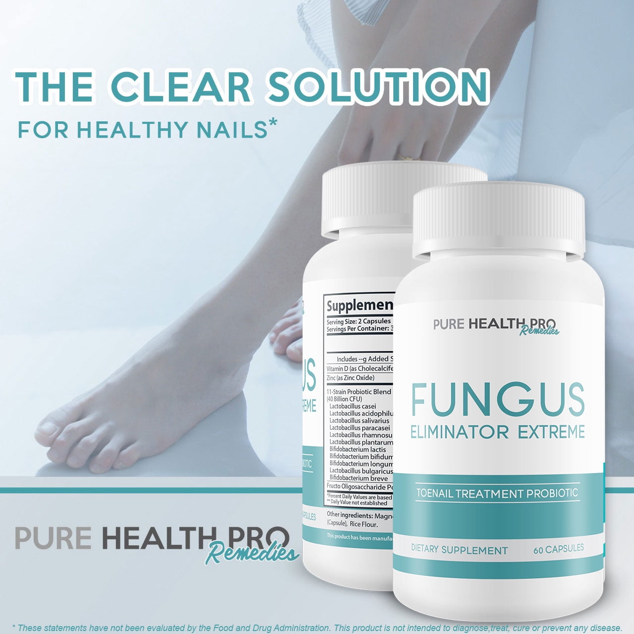 Fungus Elimination Extreme by Pure Health Pro Remedies - Probiotic Toenail Fungus Treatment - Natural Pure Health Fungus Eliminator Probiotics - 30 Servings