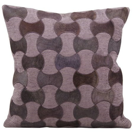 Natural Leather Hide Pillow, M919, Lilac, 20