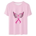 thumbnail image 3 of VKOYWKM Womens Breast Cancer Tshirts Breast Cancer Awareness T-Shirts Pink Ribbon T-Shirts Inspirational Breast Cancer Crew Neck Short Sleeve Tee Tops, 3 of 3