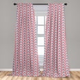 thumbnail image 5 of Ambesonne Floral Curtains, Oriental Flower Drawings Art, Pair of 28"x63", Dark Pink and Off White, 5 of 5