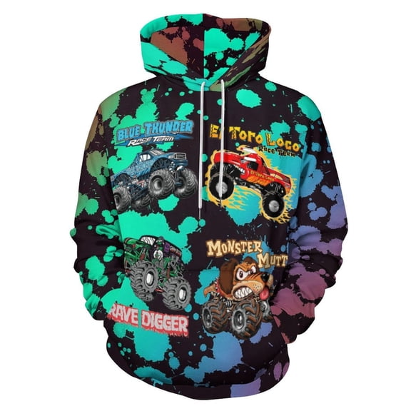 Grave Digger Trucks Pullover Hoodie Casual Hooded Long Sleeves Sweatshirts Women Men