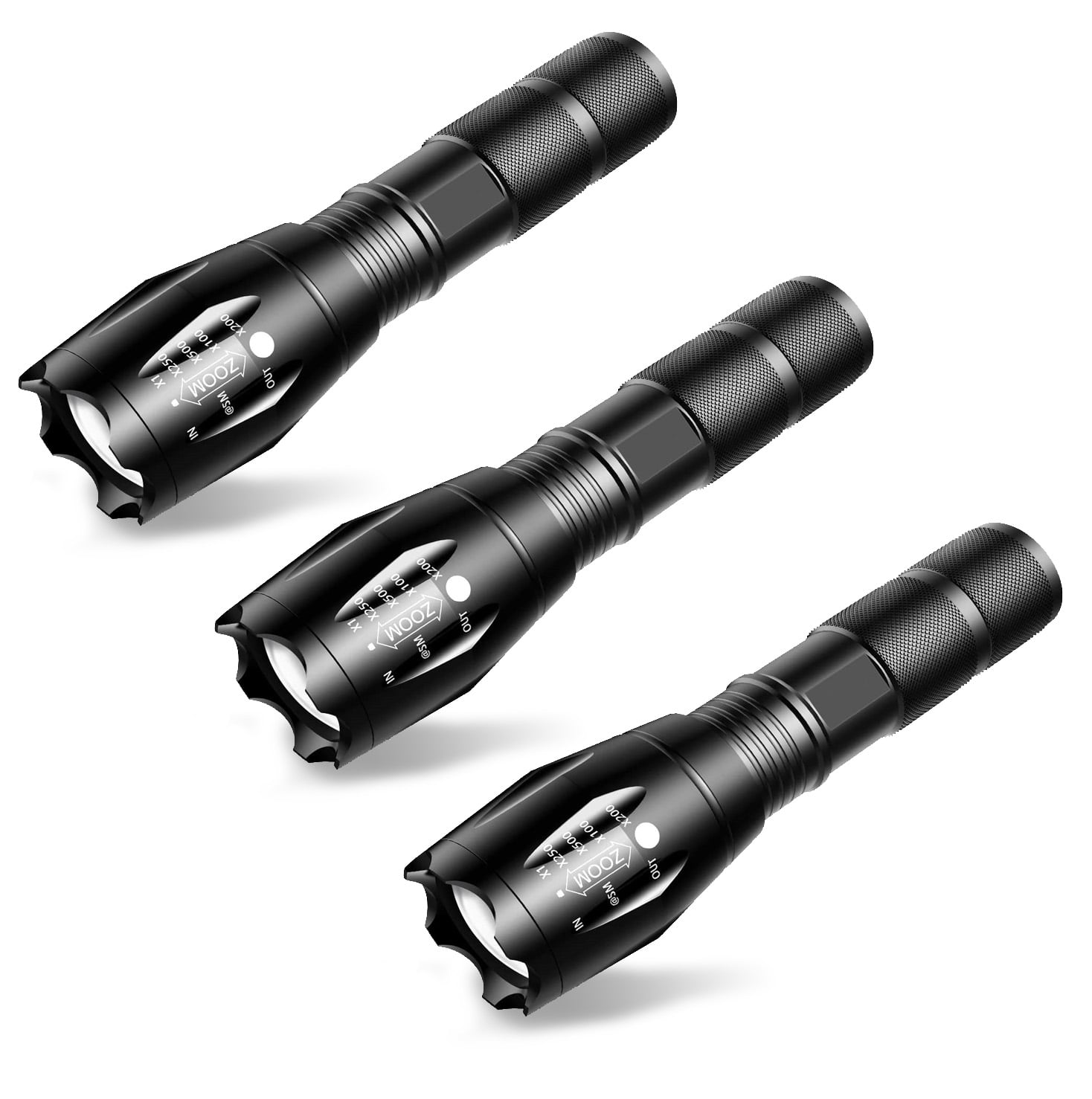 LED Rechargeable Torch Flashlight Adjustable Focus Zoom SOS Water Resistant 