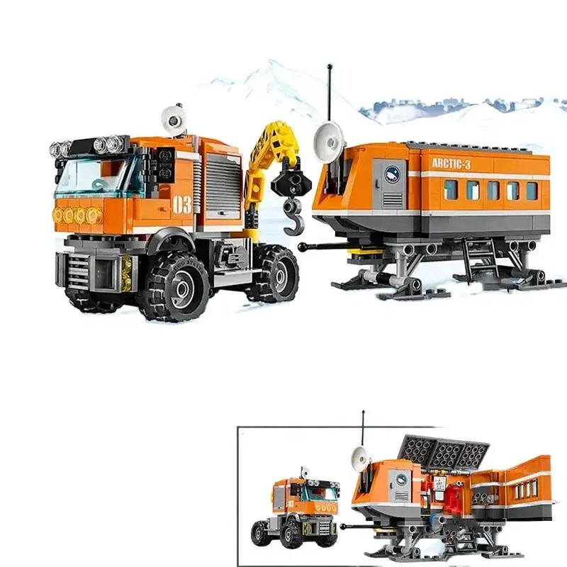 Arctic Outpost Building Block Set Polar Exploration Truck & Research Station Model STEM Construction Toy for Kids Boys