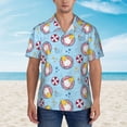 thumbnail image 2 of Gaeub Gnome On A Watermelon Mattress In The Pool Print Men's Hawaiian Shirt,Button Down Short Sleeves Shirts,Tropical Beach Casual Button Down Shirts,XX-Large, 2 of 7